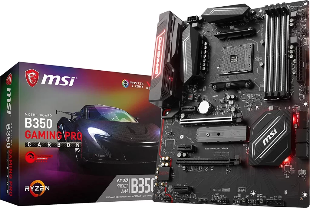 1. MSI AMD Ryzen B350 GAMING PRO CARBON ATX Motherboard